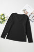 V-Neck Long Sleeve Relaxed Fit Pullover Top